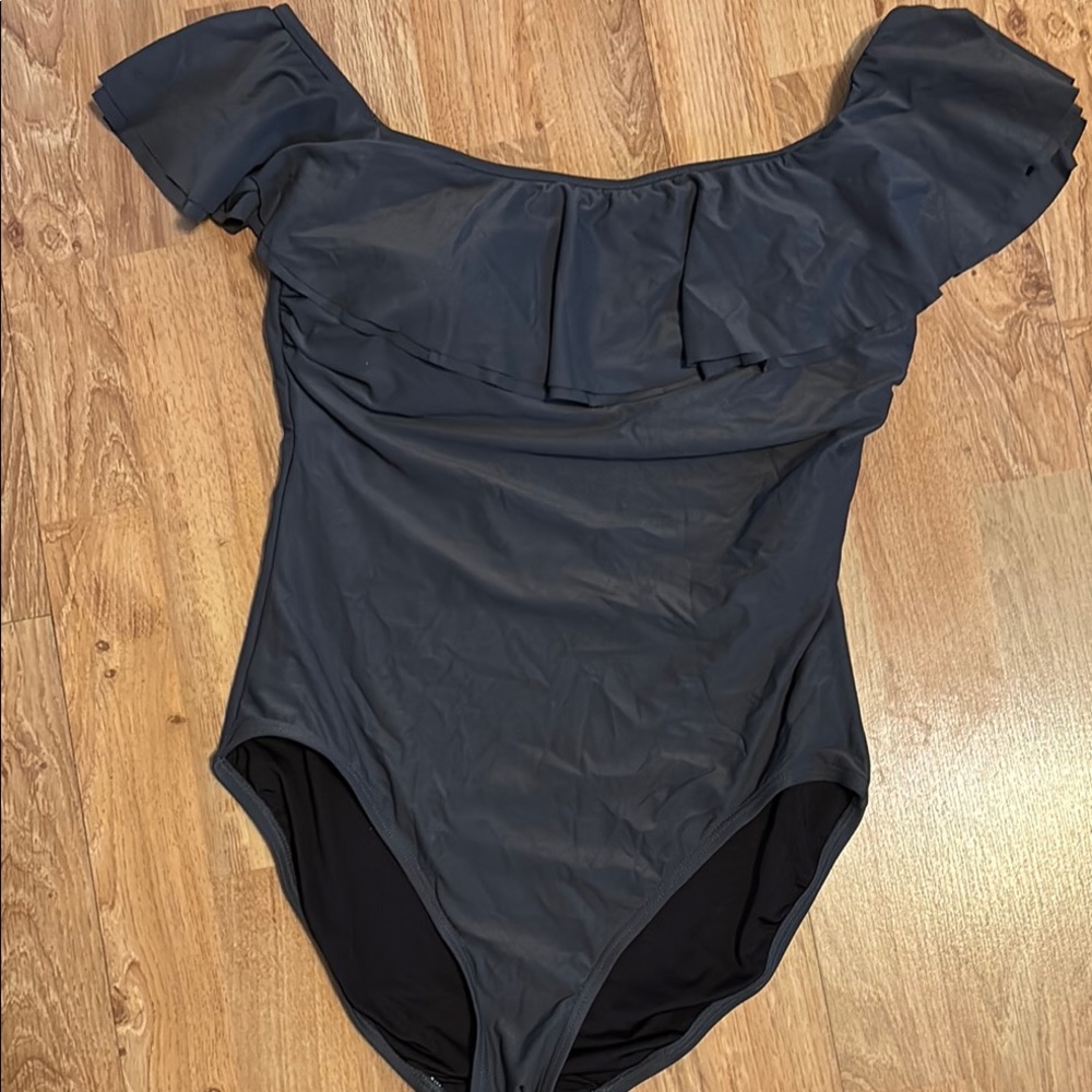 Michael Kors One Piece Off Shoulder Bathing Suit